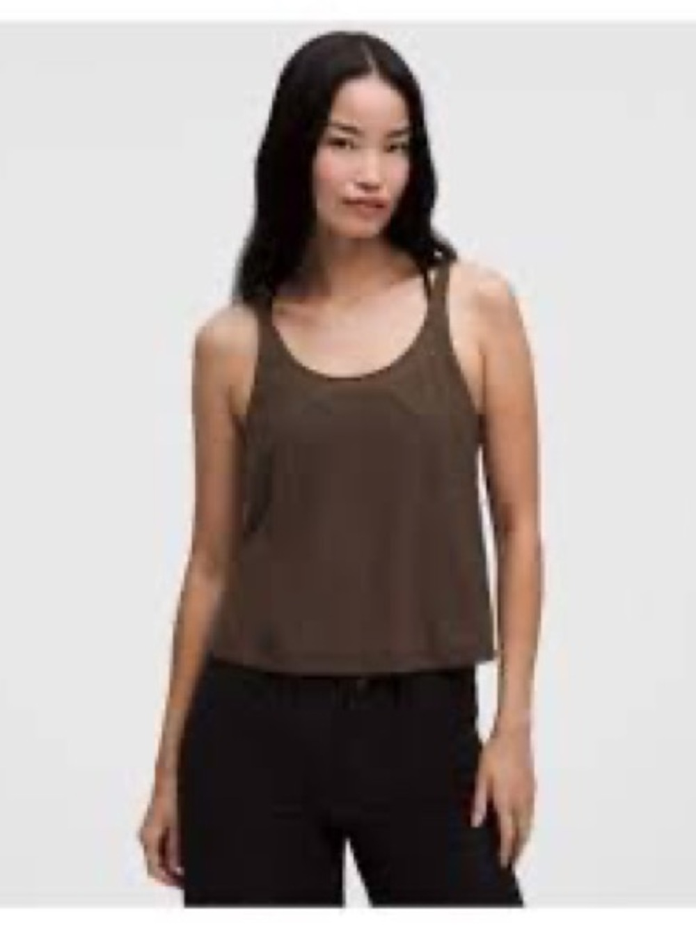 lululemon athletica stretch mesh relaxed tank in walnut crunch large